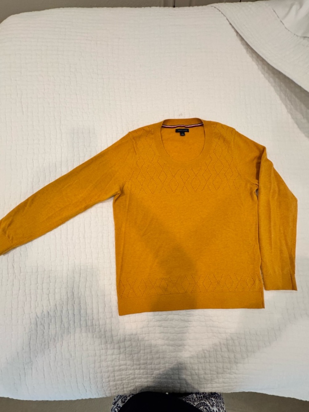 Tommy Hilfiger Women’s Golden Yellow Crewneck Sweater